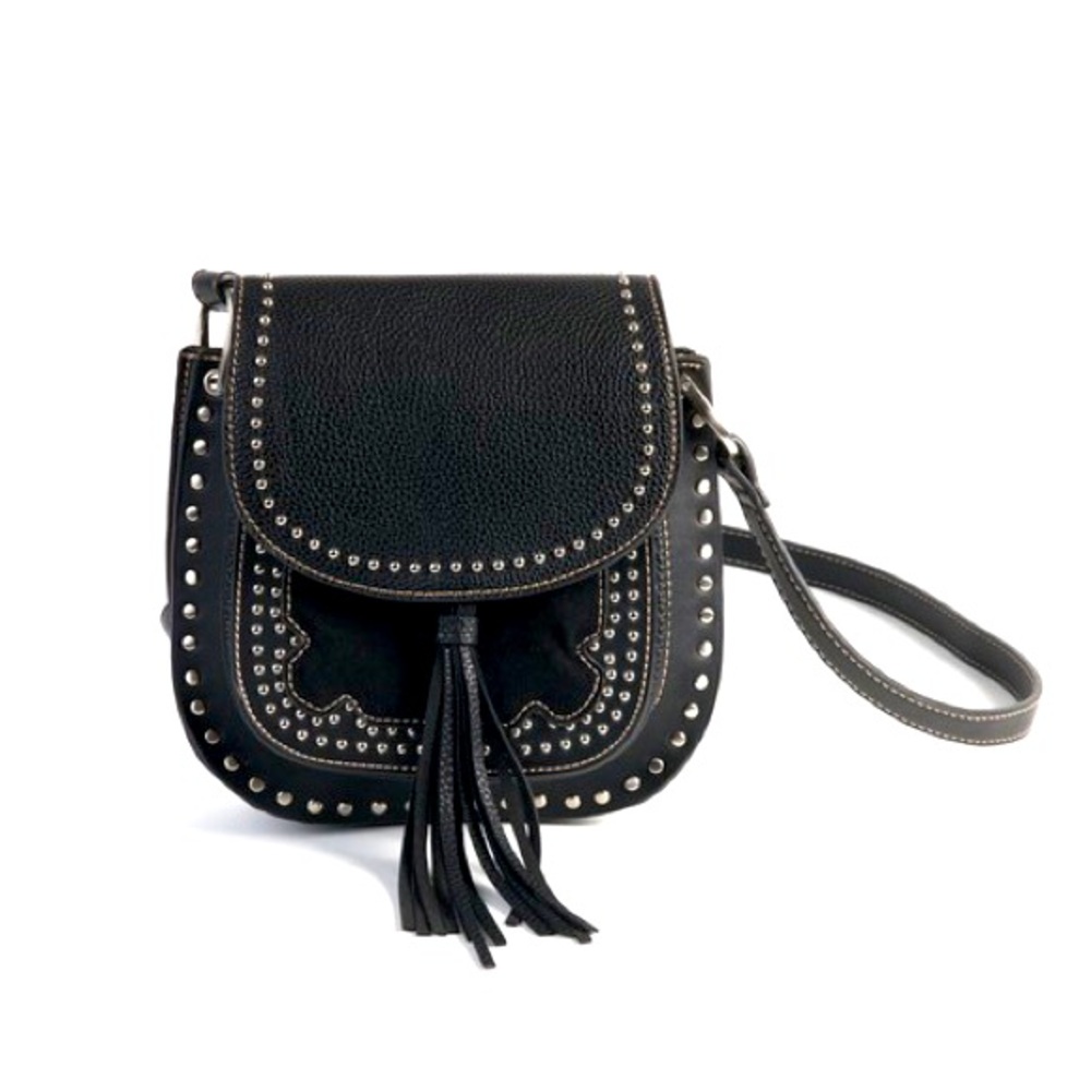 Black Studded Crossbody Purse